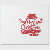 Papier Cadeau Joyeux rouge de Noël (Plat)
