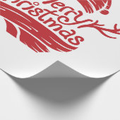 Papier Cadeau Joyeux rouge de Noël (Coin)