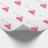 Papier Cadeau Joyeux rouge Noël avec l'arbre de Noël (Coin)