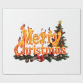 Papier Cadeau Joyeux sapin de Noël (Plat)