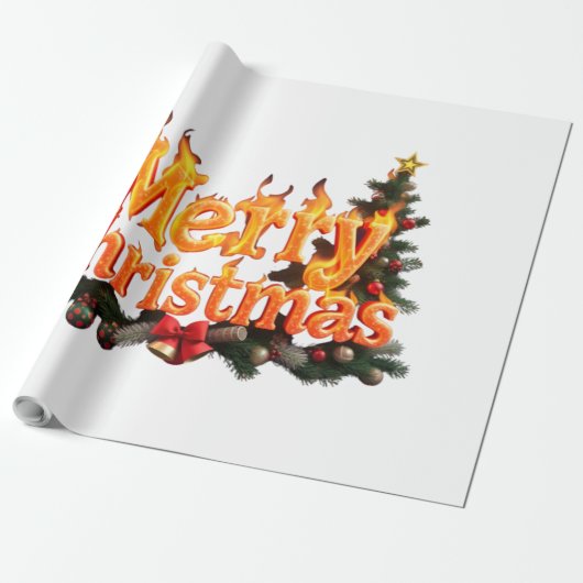 Papier Cadeau Joyeux sapin de Noël (Déroulé)