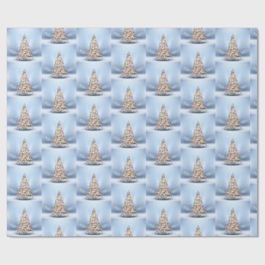 Papier Cadeau Joyeux sapin de Noël (Plat)