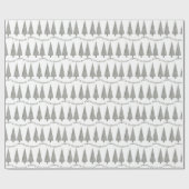 Papier Cadeau Joyeux sapin de Noël Houndstooth Motif en blanc (Plat)