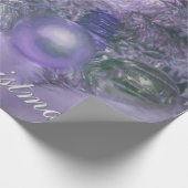 Papier Cadeau Joyeux sapin de Noël pourpre (Coin)