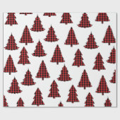 Papier Cadeau Joyeux sapin de Noël Simple Buffalo Check Motif (Plat)