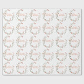 Papier Cadeau Joyeux Script d'anniversaire Floral Wreath Joli (Plat)