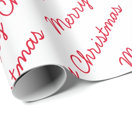 Papier Cadeau Joyeux script de Noël (Coin rond)