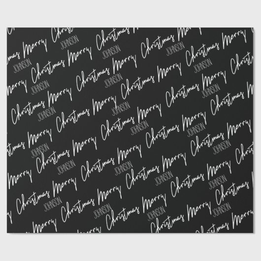 Papier Cadeau Joyeux script de Noël du nom Nordic Cousy (Plat)