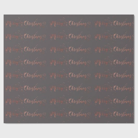 Papier Cadeau Joyeux script de Noël Rose or gris Graphite (Plat)
