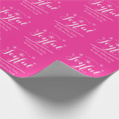 Papier Cadeau Joyeux Script de vacances Chic rose chaud cadeau d (Coin)