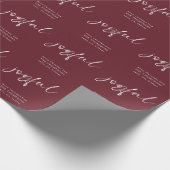 Papier Cadeau Joyeux Script Joyeux Nom de Noël Bourgogne (Coin)
