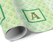 Papier Cadeau Joyeux shamrock de trèfle St Patrick (Coin rond)