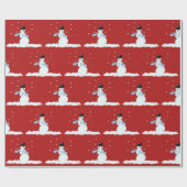 Papier Cadeau Joyeux Snowman Motif Noël hiver (Plat)