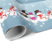 Papier Cadeau Joyeux Snowmen (Coin rond)