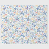 Papier Cadeau Joyeux Snowmen Bleu (Plat)