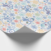 Papier Cadeau Joyeux Snowmen Bleu (Coin)