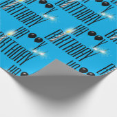 Papier Cadeau Joyeux Sparklers d'anniversaire et Ballons noirs (Coin)