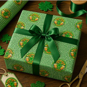 Papier Cadeau Joyeux St Patrick Shamrock 21e Anniversaire