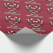 Papier Cadeau Joyeux Sucre de canne de Noël papier enveloppant c (Coin)