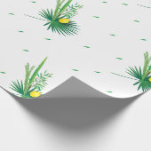 Papier Cadeau Joyeux Sukkot Lulav & Etrog Quatre Espèces Aquarel (Coin)