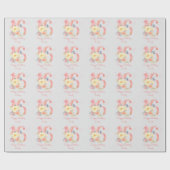 Papier Cadeau Joyeux Sweet 16 Floral 16e anniversaire (Plat)