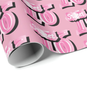 Papier Cadeau Joyeux Sweet sixteen d'anniversaire