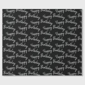 Papier Cadeau Joyeux texte d'anniversaire en noir (Plat)