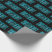 Papier Cadeau Joyeux texte d'anniversaire en noir (Coin)