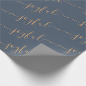 Papier Cadeau Joyeux texte de défilement sur le bleu foncé Noël (Coin)