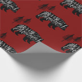 Papier Cadeau Joyeux texte de Noël dans la conception de l'ours (Coin)