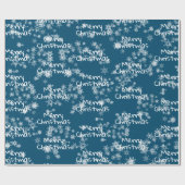 Papier Cadeau Joyeux texte de Noël dans les flocons de neige env (Plat)