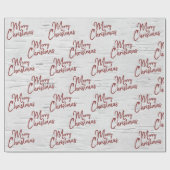 Papier Cadeau Joyeux texte de Noël sur bouleau (Plat)