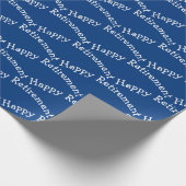 Papier Cadeau Joyeux texte de retraite sur bleu (Coin)