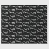 Papier Cadeau Joyeux texte de retraite sur noir (Plat)