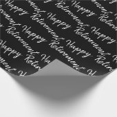 Papier Cadeau Joyeux texte de retraite sur noir (Coin)