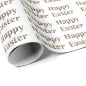 Papier Cadeau Joyeux texte décoratif de Pâques (Coin rond)