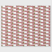 Papier Cadeau Joyeux texte plaid de buffle de Noël (Plat)