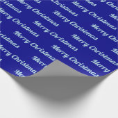 Papier Cadeau Joyeux textos de Noël en bleu (Coin)