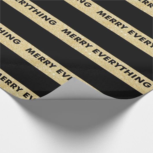 Papier Cadeau Joyeux Tout Faux Gold Parties scintillant Stripes (Coin)