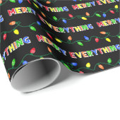 Papier Cadeau Joyeux tout les lumières de Noël multiples (Coin rond)