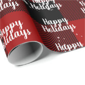 Papier Cadeau Joyeux VacancesTexte Dans Les Flammes De Neige Sur (Coin rond)