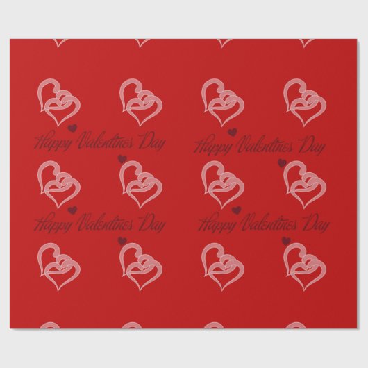 Papier Cadeau Joyeux Valentines Day Love Motif (Plat)