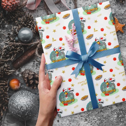 Papier Cadeau Joyeux Végan Noël, Drôle Turquie