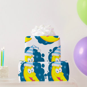 Papier Cadeau Joyeux visage lune