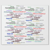 Papier Cadeau Joyeux voeux de Noël Langues étrangères (Plat)