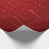 Papier Cadeau Joyeux voeux de Noël multilangues Rouge (Coin)