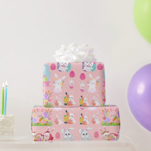 Papier Cadeau Joyeux voeux de Pâques - Motif Funny Bunny Pâques