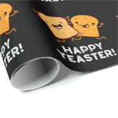 Papier Cadeau Joyeux Yeaster drôle Pun Pain Pun Dark BG (Coin rond)