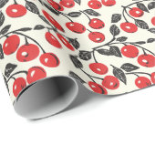 Papier Cadeau Joyful Red Cherry Illustration (Coin rond)