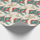 Papier Cadeau Jubilé d'ornement de Noël rétro (Coin)